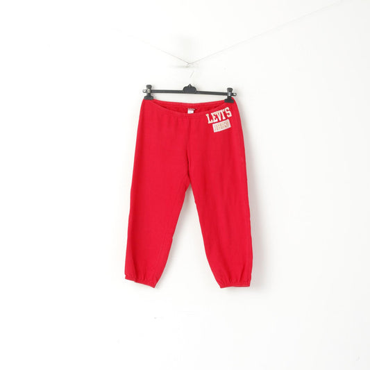 Levi's Women M Capri Pants Red Cotton Sportswear Gym Training Trousers