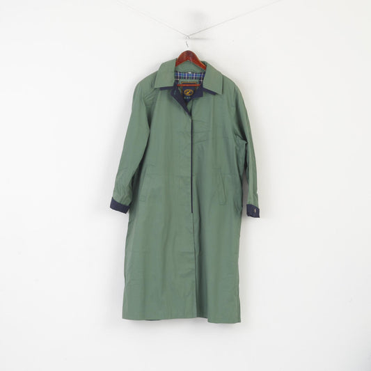 International Styling Danish Fashion Women 42 XL Coat Green Vintage Single Breasted Mac
