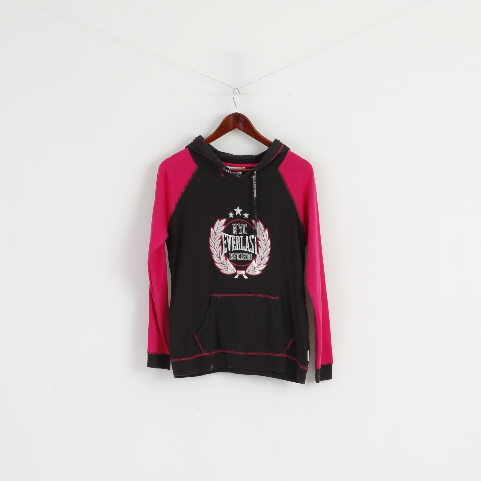 Everlast femmes 14 M sweat noir rose coton à capuche poche