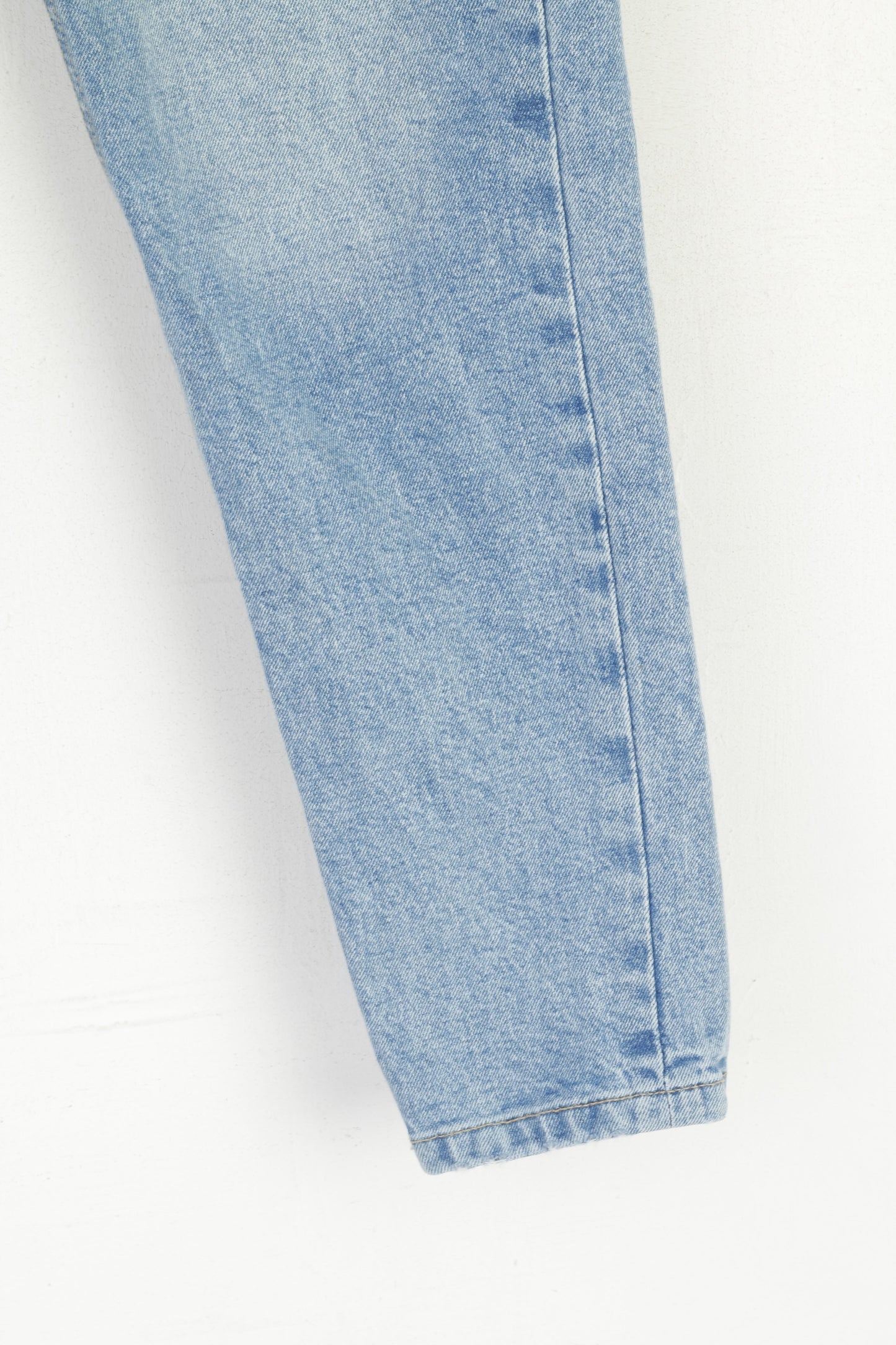 Zara Women 31 40 Jeans Trousers Blue Wash Cotton Denim Mom Fit Pants