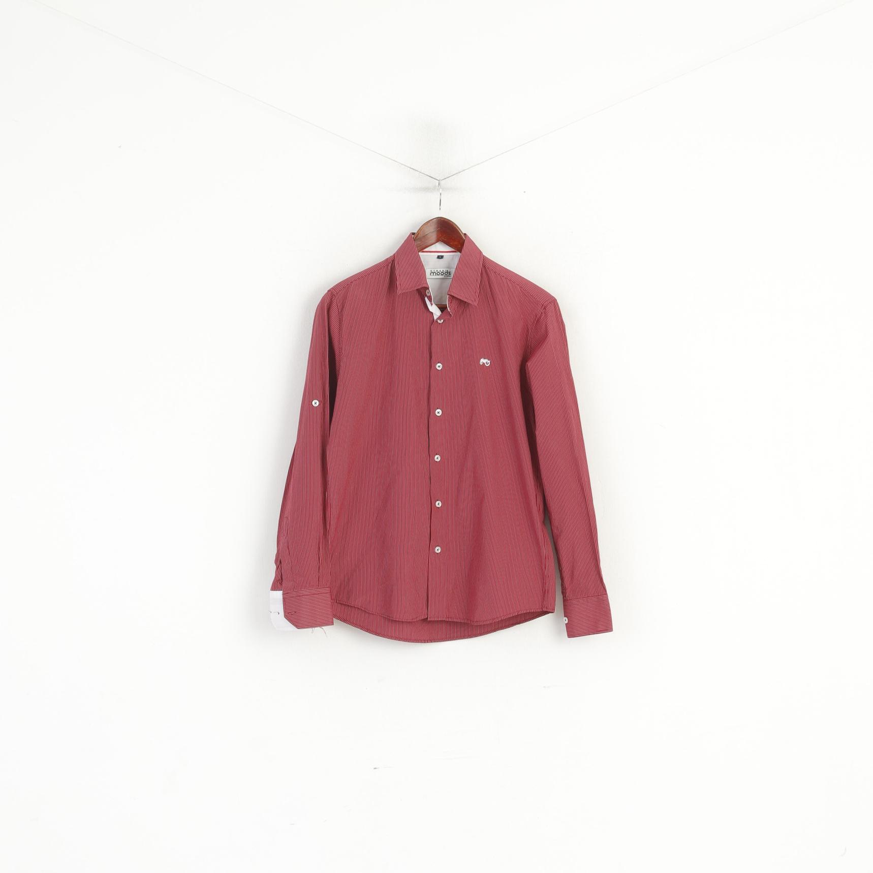 Men's Long Sleeve Red & White Striped Shirt -  Norway