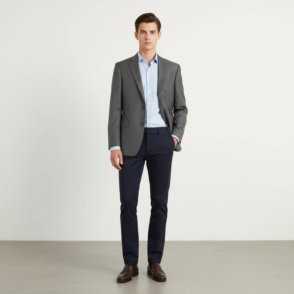 Carl Gross Men 54 44 Blazer Grey Loro Piana Wool 150's Vintage Single Breasted Jacket