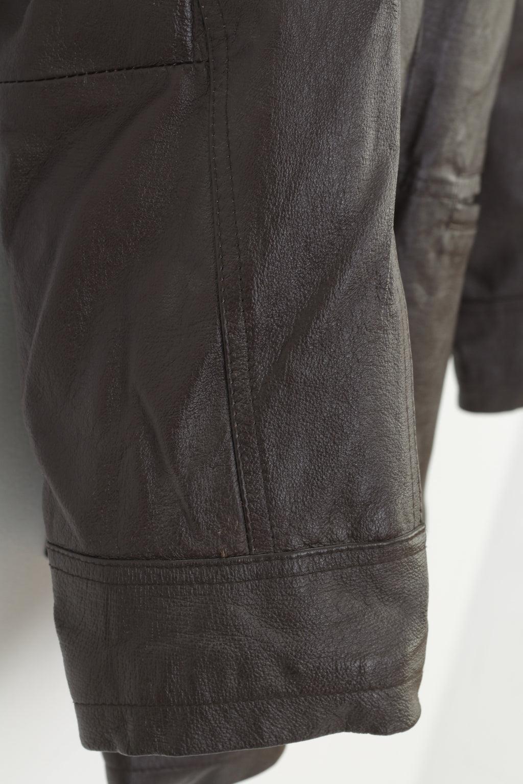 The Hudson Women 14 40 L Leather Jacket Brown Blazer Single Breasted Bottoms Vintage Top