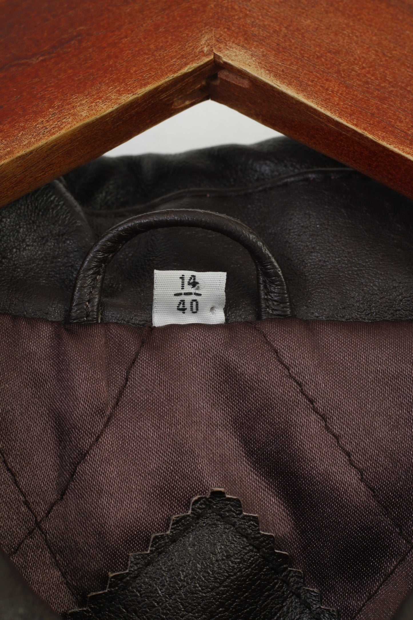 The Hudson Donna 14 40 L Giacca in pelle Blazer marrone Pantaloni monopetto Top vintage
