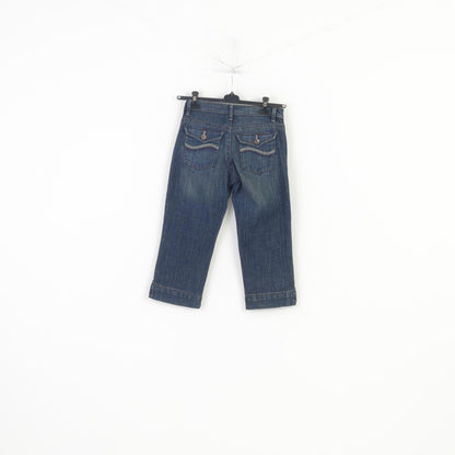 Pantaloni Lee da donna 3 M Capri Jeans blu scuro Pantaloni vintage in cotone denim