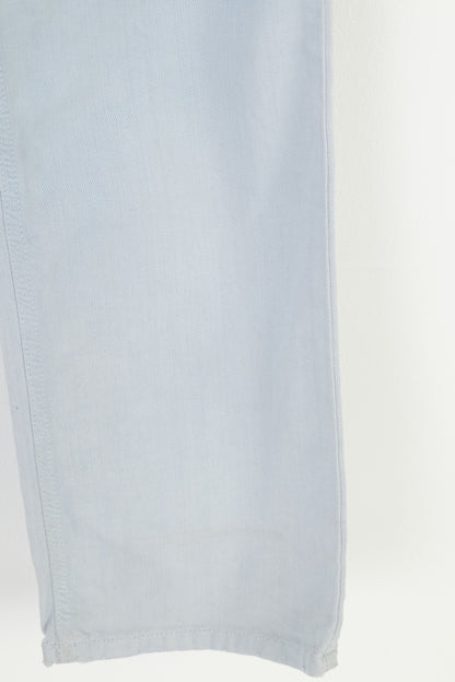 Gant Uomo 31 Pantaloni Vita bassa Jeans gamba dritta vestibilità regolare Pantaloni vintage in cotone azzurro