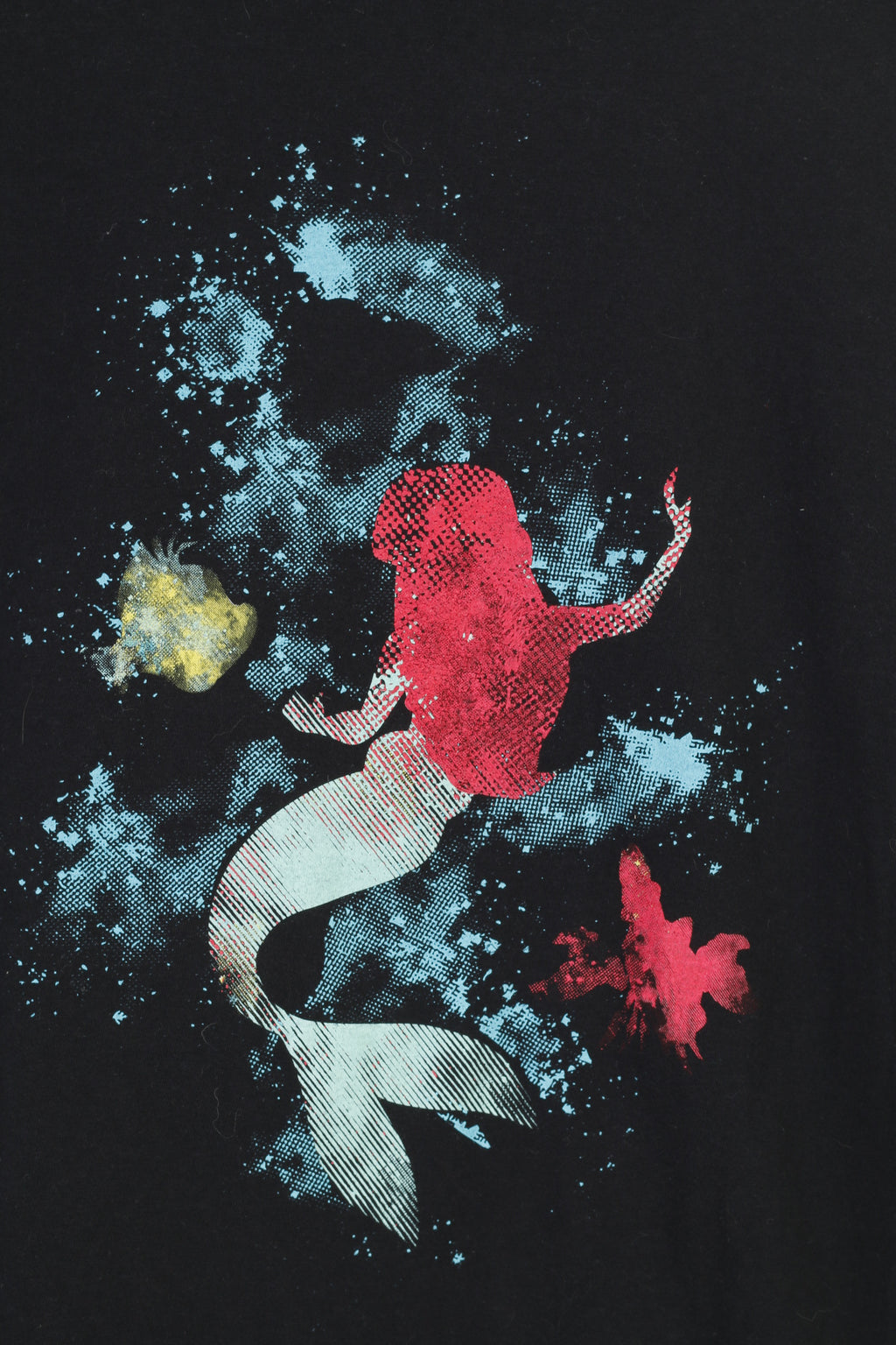 Gildan Soft Style Women M  Shirt Cotton Black Graphic Mermaid Classic Crew Neck Top