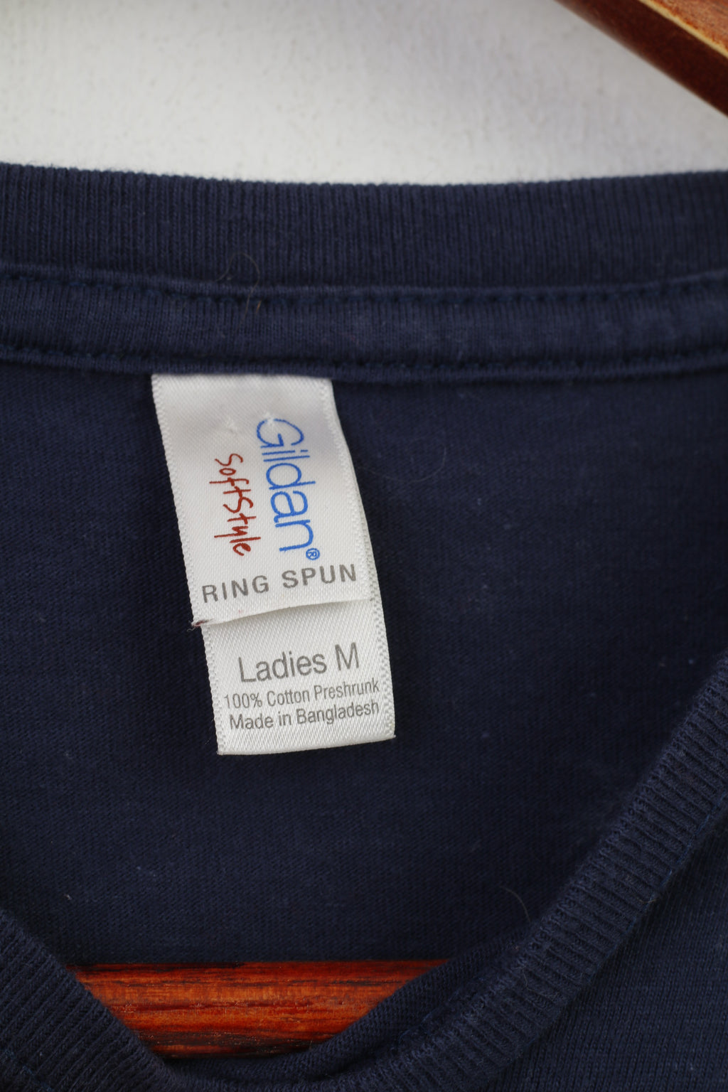 Gildan Soft Style Women M Shirt Navy Cotton Graphic Plant Crew Neck Top