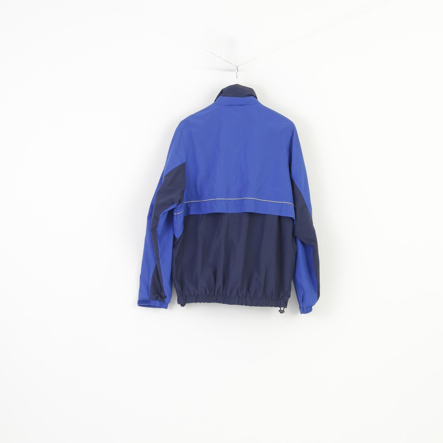 Giacca Brooks da uomo L blu navy sportiva leggera con cerniera intera vintage