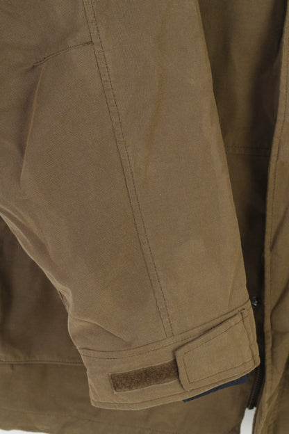 Redgreen Men XXL Jacket Khaki Nylon Cotton Blend Padded Full Zipper Removable Lining Vintage Top