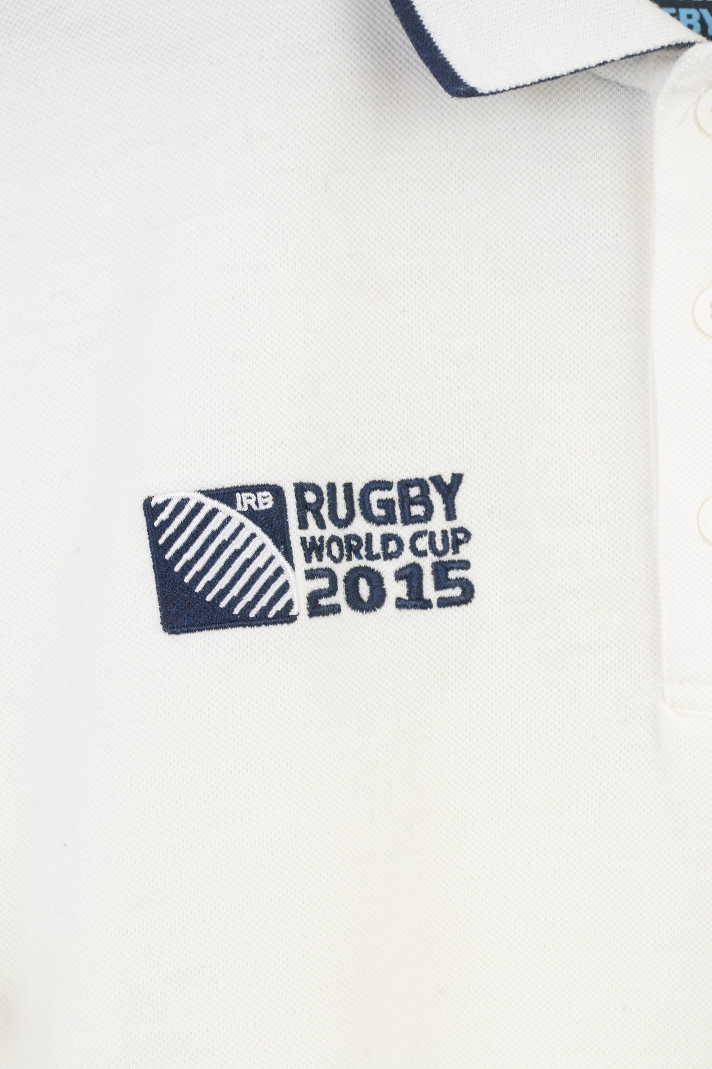 Canterbury Men M Polo Shirt White Cotton Rugby World Cup 2015 Collection England Vintage Collar Short Sleeve Top