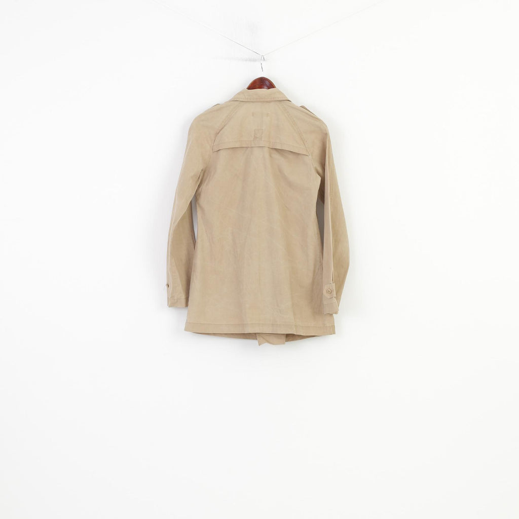 Diesel Women M Coat Beige Cotton Double Breasted  Jacket Vintage Bottoms Top
