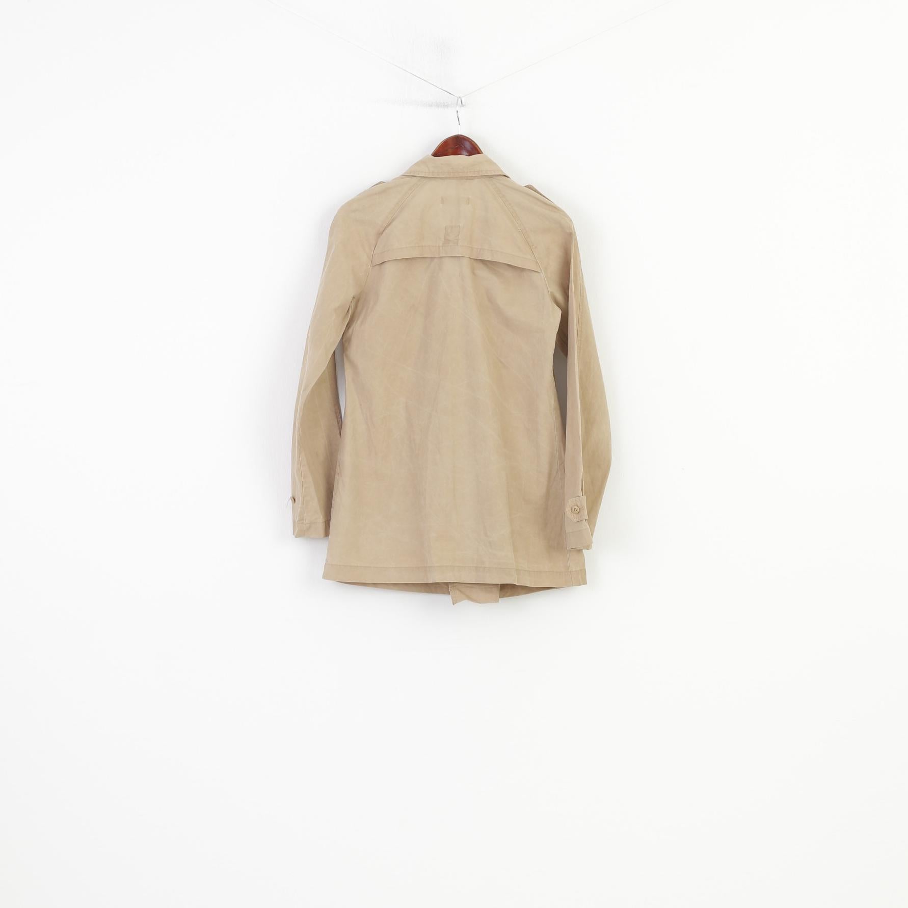 Diesel Women M Coat Beige Cotton Double Breasted  Jacket Vintage Bottoms Top