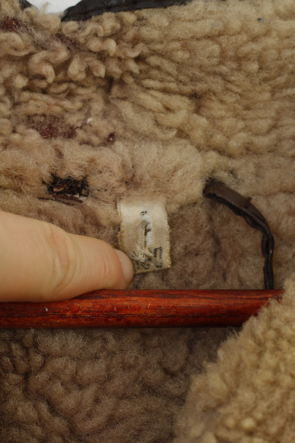 Vintage Women L Leather Jacket Brown  Sheep Fur Full Zipper Padded Top