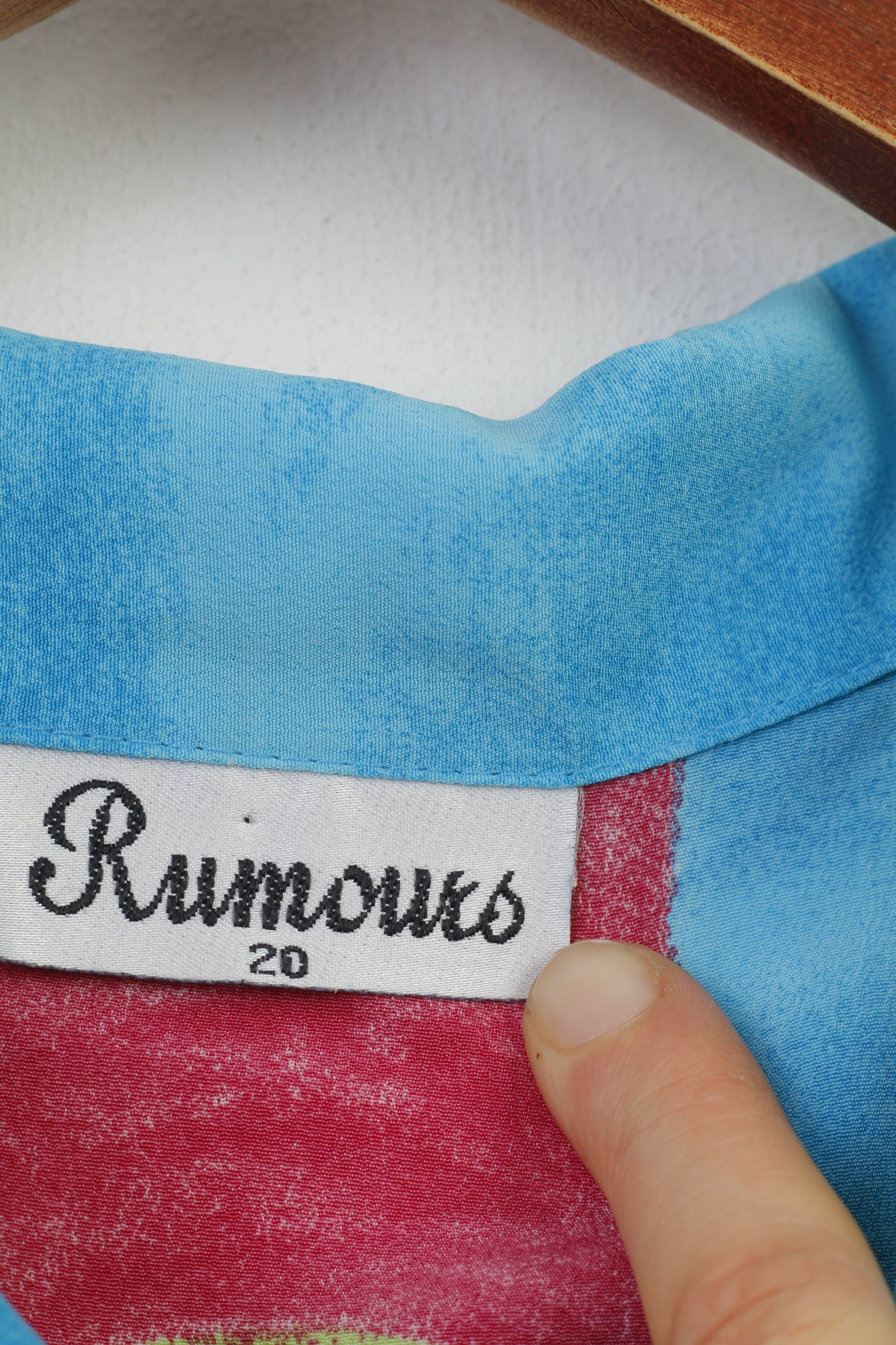 Rumours Women 20 2XL Casual Shirt Multi Short Sleeve Vintage Flowers Collar Bottoms Top