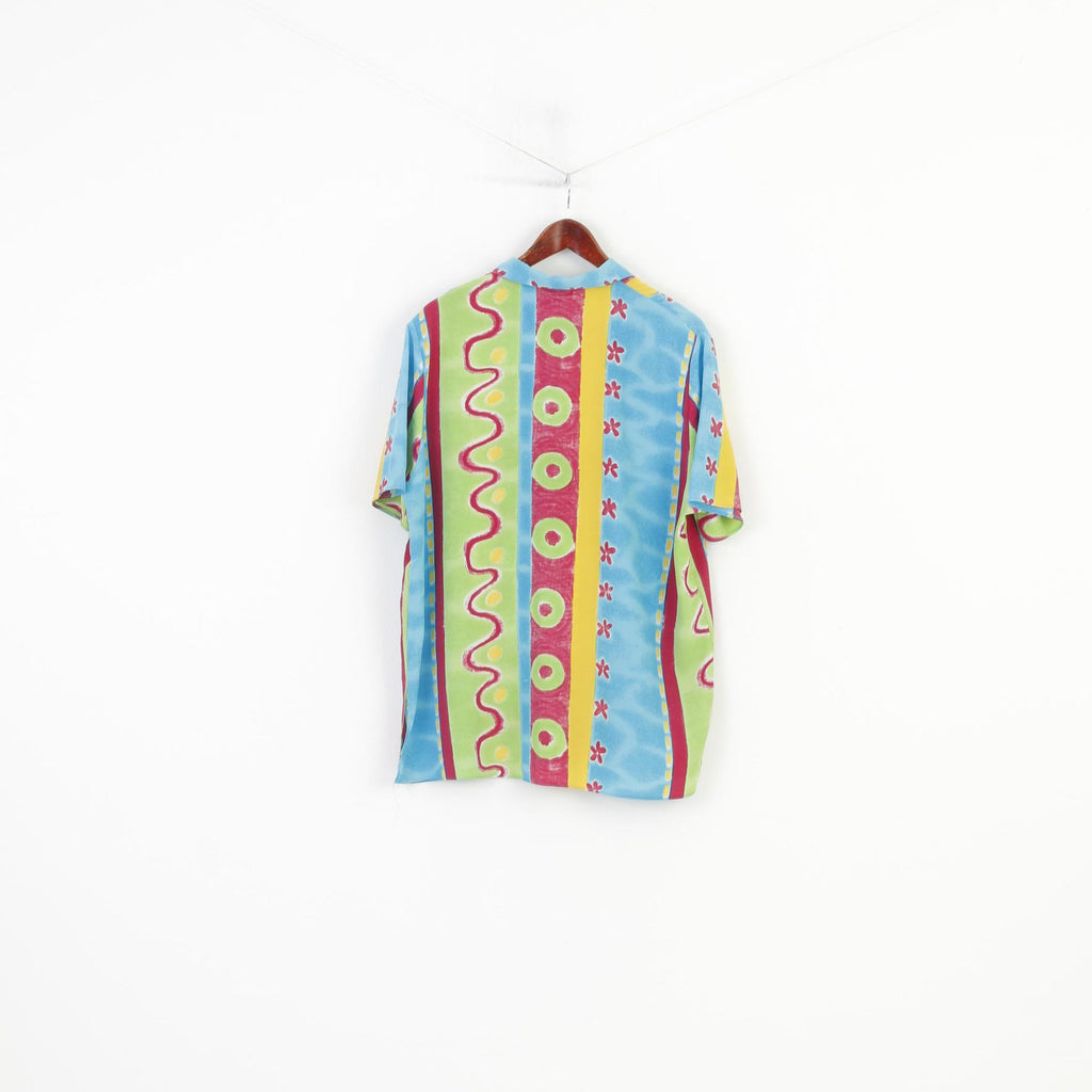 Rumours Women 20 2XL Casual Shirt Multi Short Sleeve Vintage Flowers Collar Bottoms Top