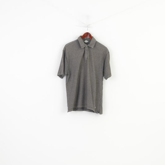 Levi's Dry Goods Men L Polo Shirt Cotton Dark Grey Short Sleeve Lapel Neck Collar Top