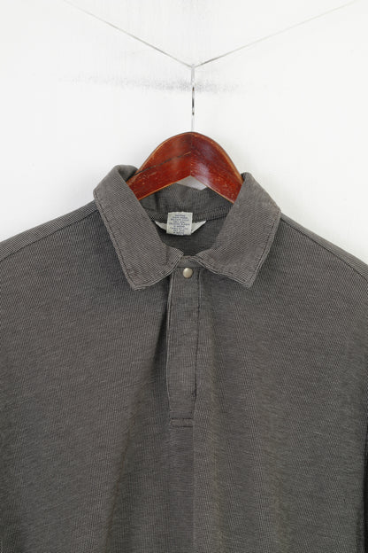 Levi's Dry Goods Men L Polo Shirt Cotton Dark Grey Short Sleeve Lapel Neck Collar Top