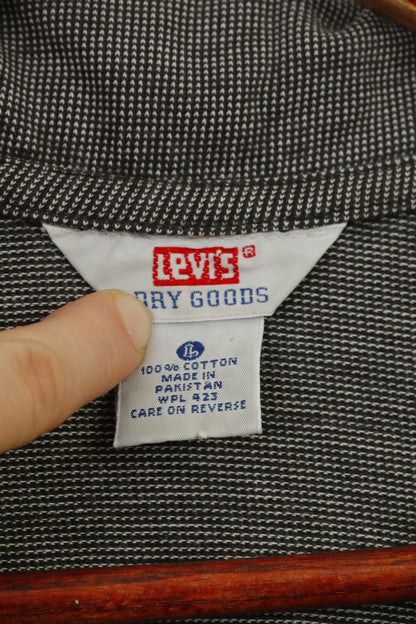 Polo Levi's Dry Goods da uomo L in cotone grigio scuro a maniche corte con colletto e bavero