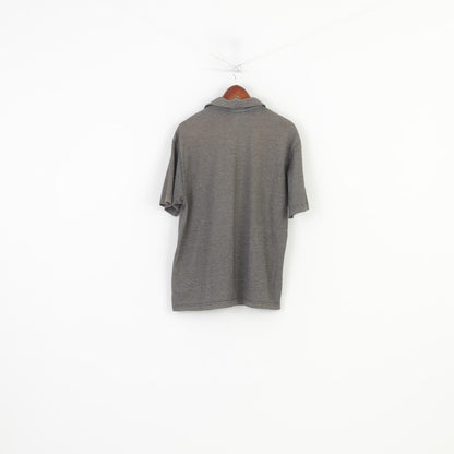 Levi's Dry Goods Men L Polo Shirt Cotton Dark Grey Short Sleeve Lapel Neck Collar Top