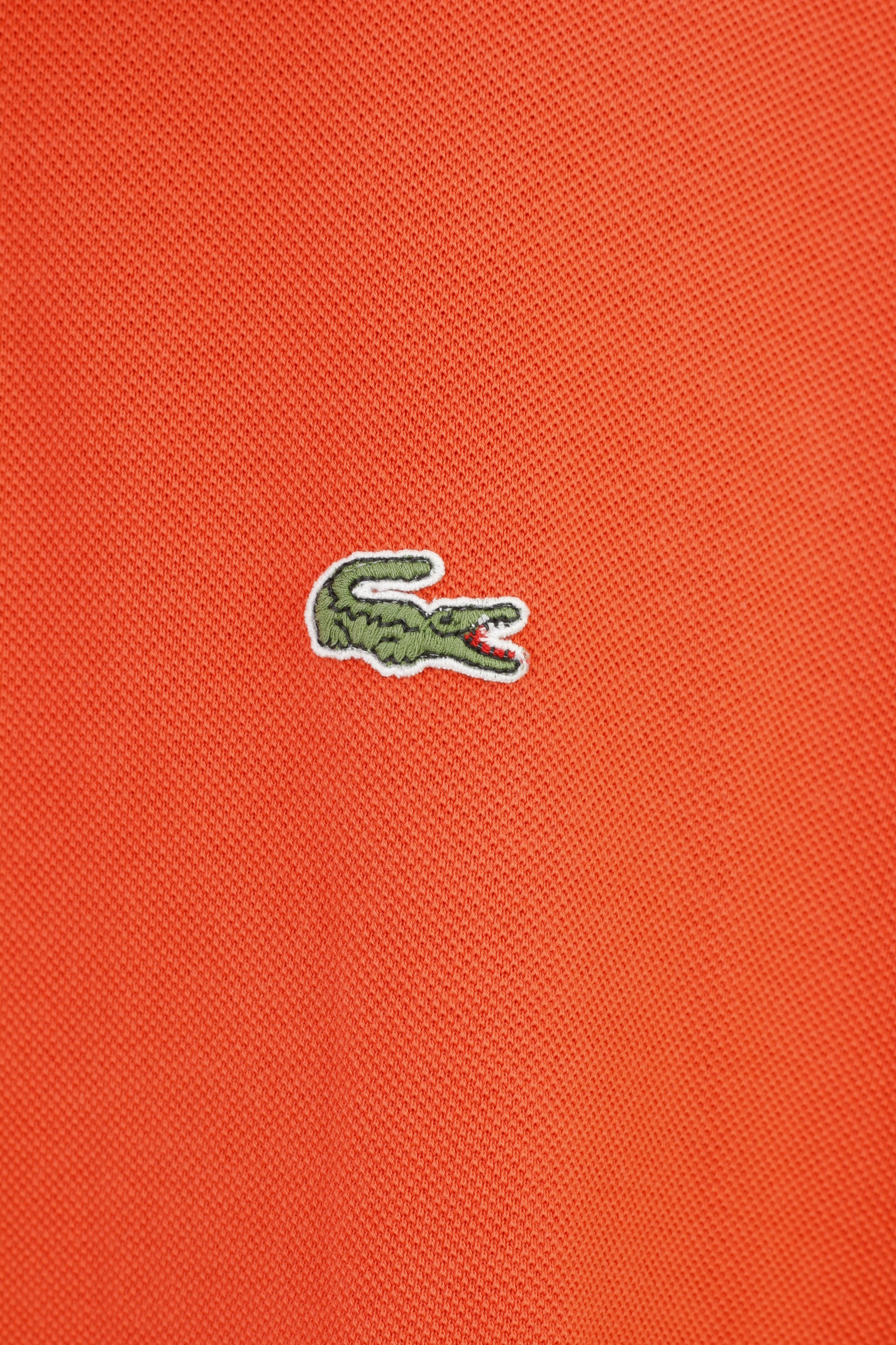 Lacoste Men 7 2XL Polo Shirt Orange Cotton Detailed Buttons Vintage Top
