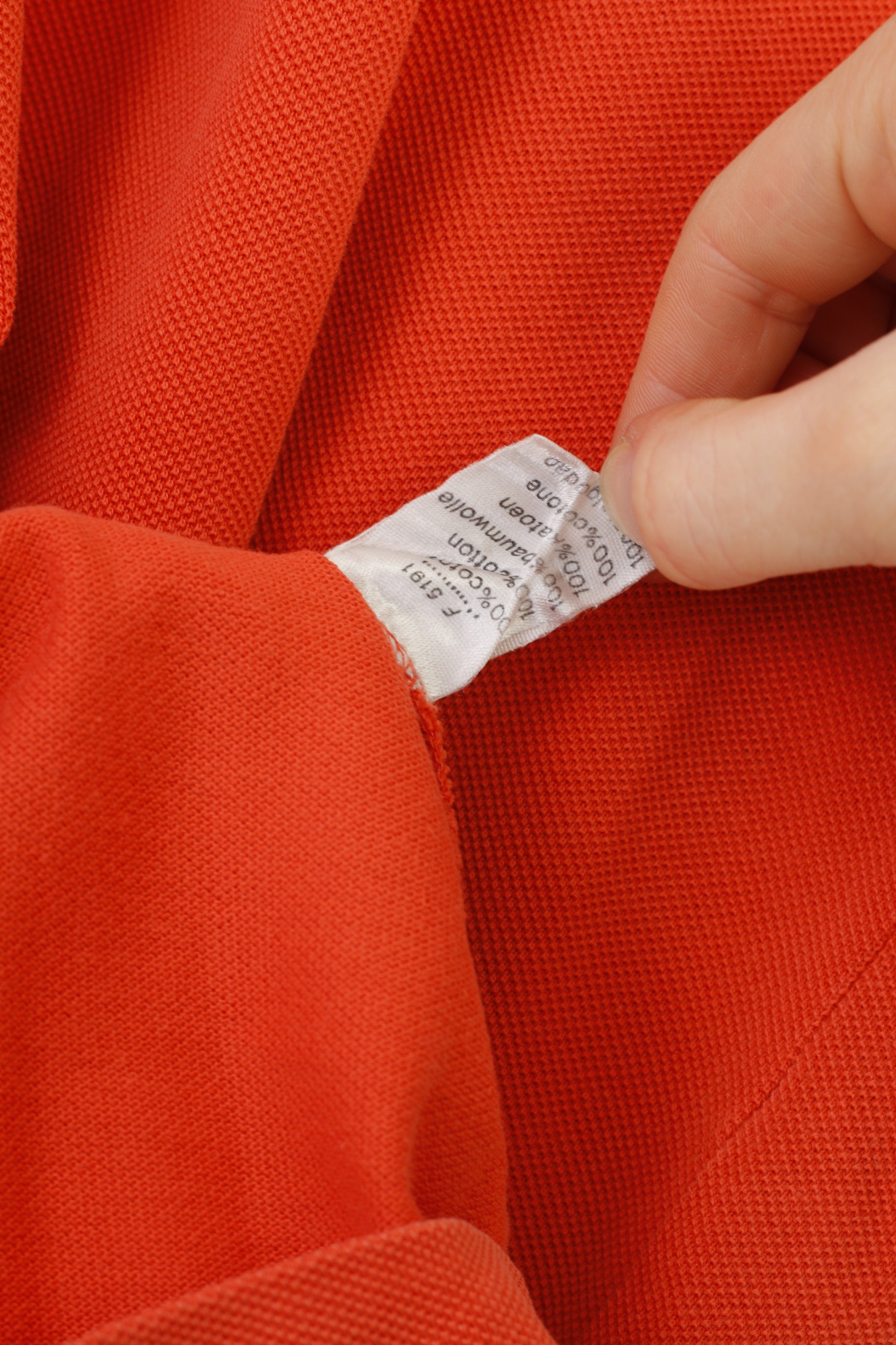 Lacoste Men 7 2XL Polo Shirt Orange Cotton Detailed Buttons Vintage Top