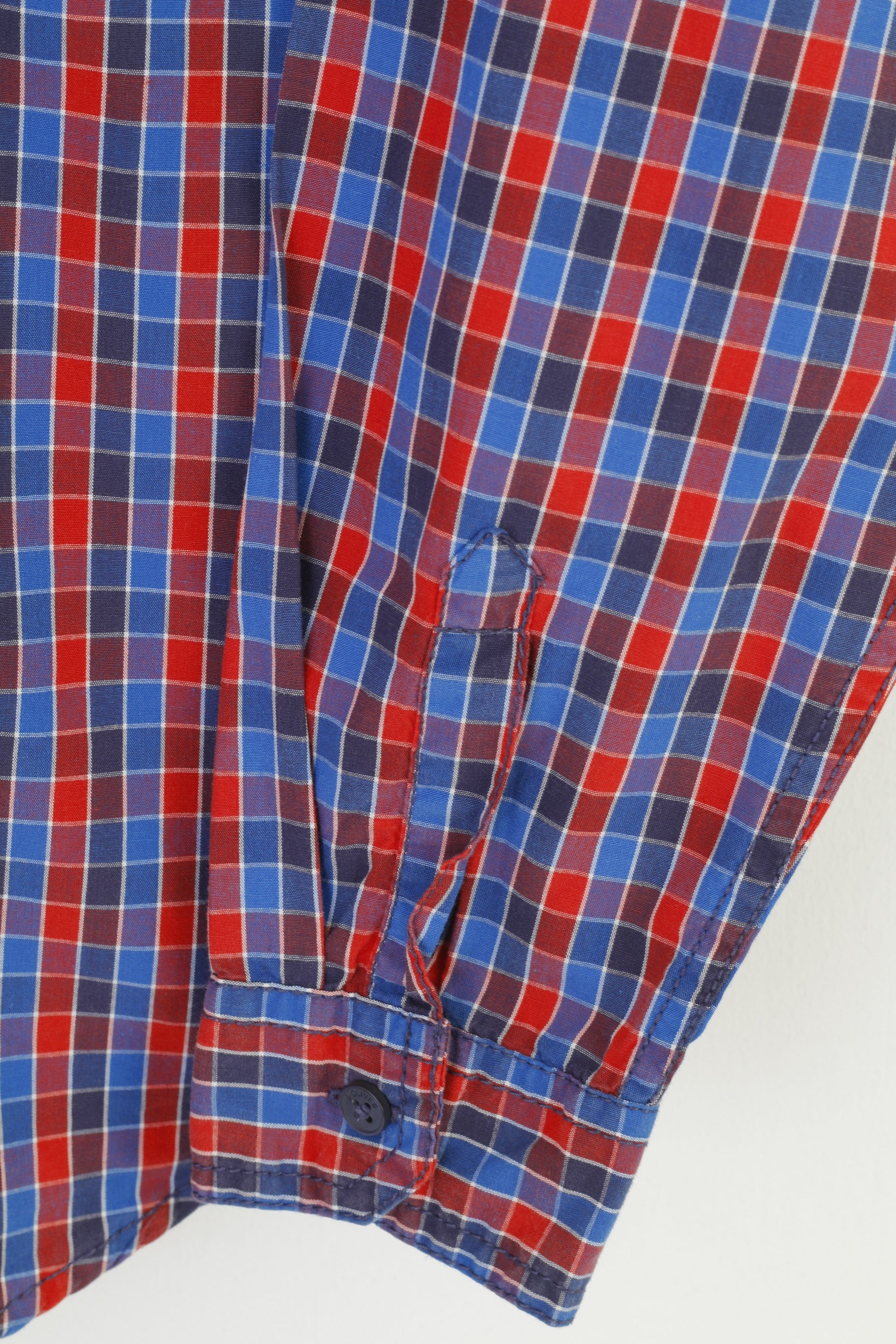 S. Oliver Chemise décontractée L 164 pour garçon en coton bleu rouge à carreaux à manches longues