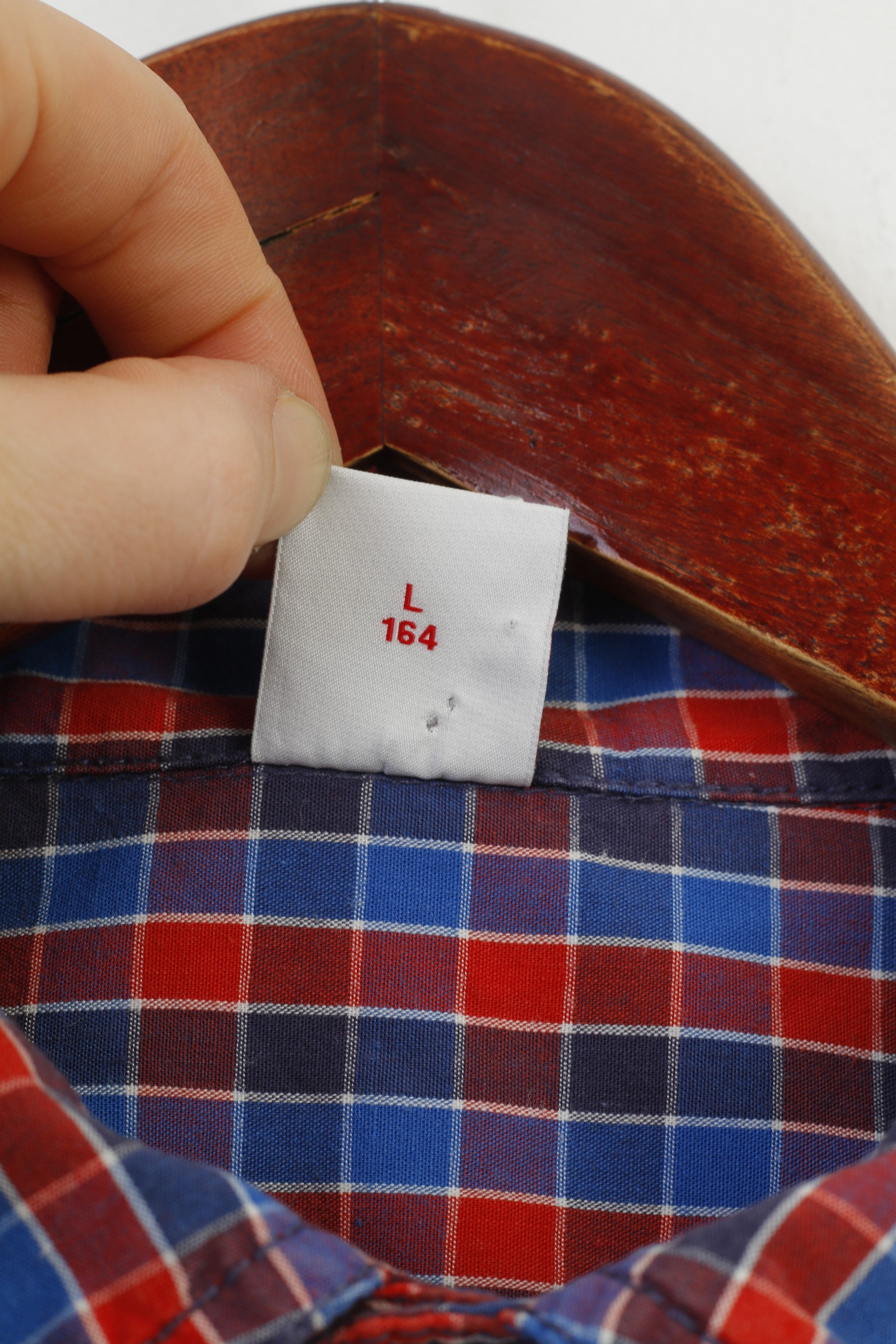 S. Oliver Chemise décontractée L 164 pour garçon en coton bleu rouge à carreaux à manches longues