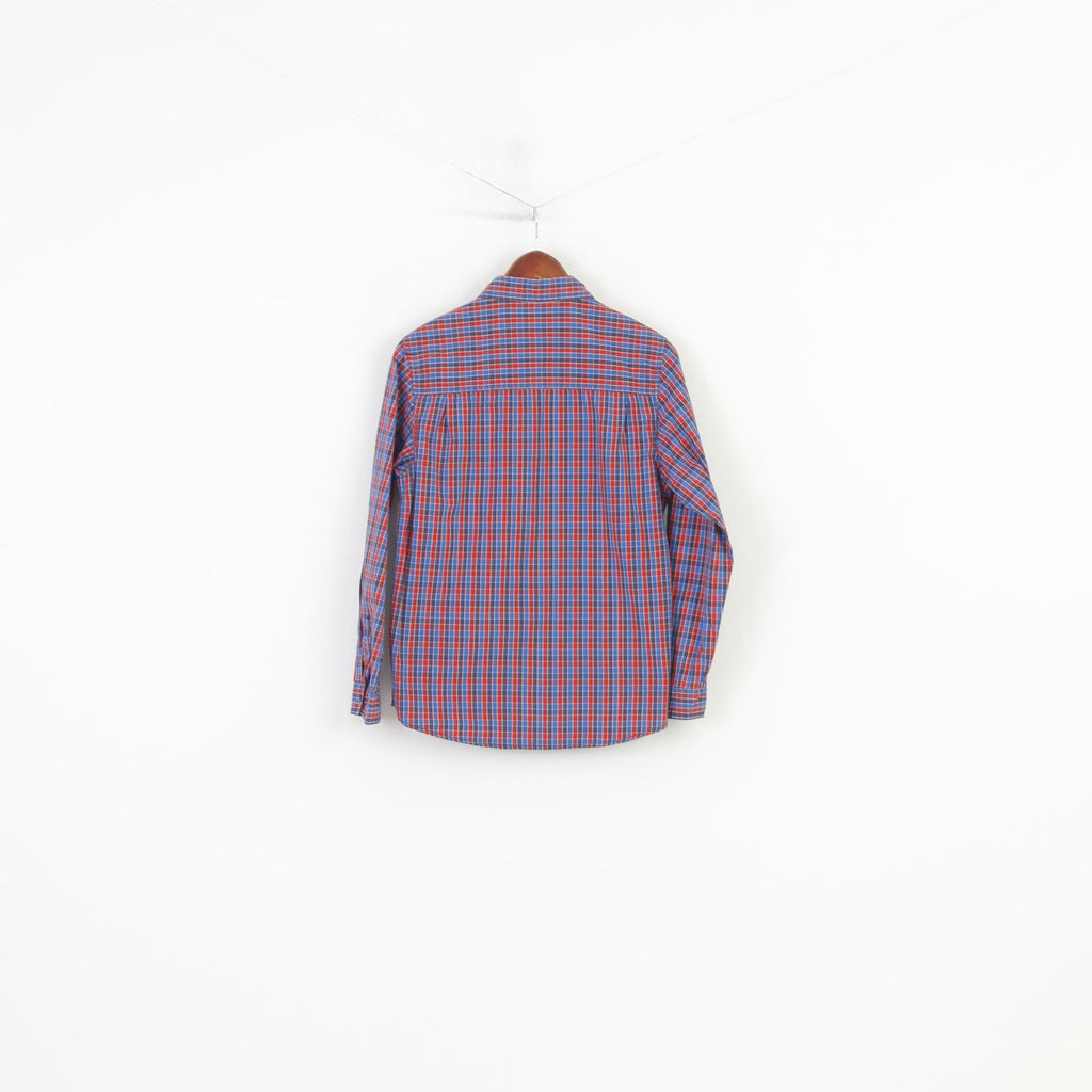 S. Oliver Chemise décontractée L 164 pour garçon en coton bleu rouge à carreaux à manches longues