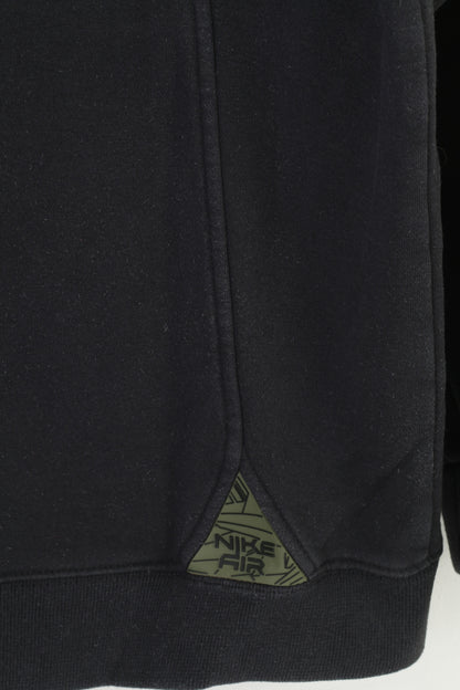 Felpa Nike Air Boys 158-170 XL Felpa nera con cappuccio sportivo