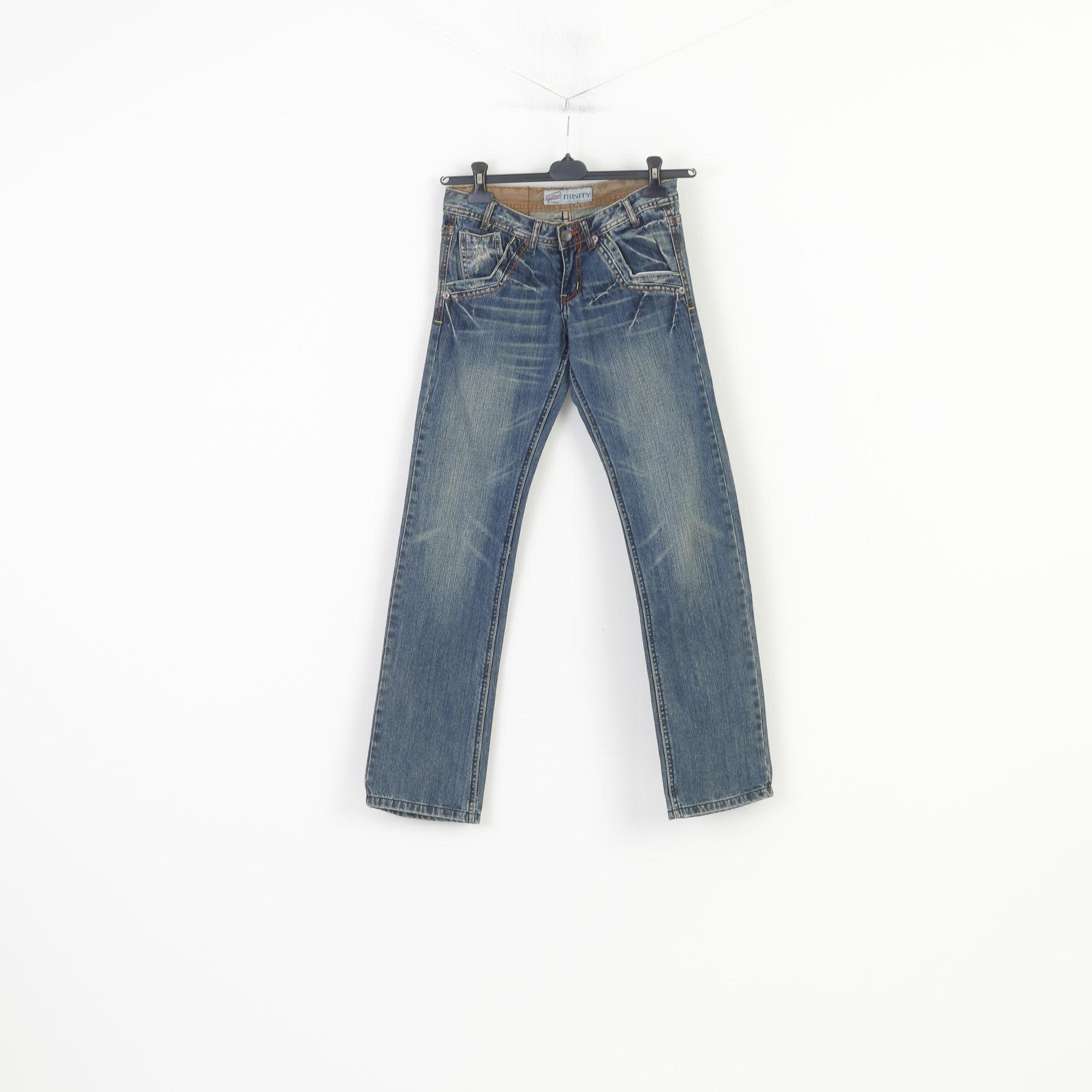 Trinity Women Trousers M Cotton Denim Light Blue Jeans Pants