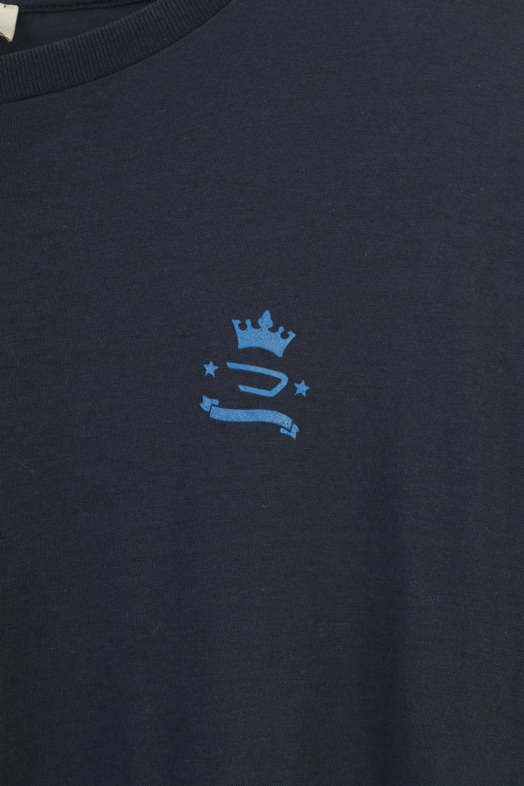 Diesel Men M T-Shirt Navy Cotton Crew Neck Stretch Vintage Logo Short Sleeve Top