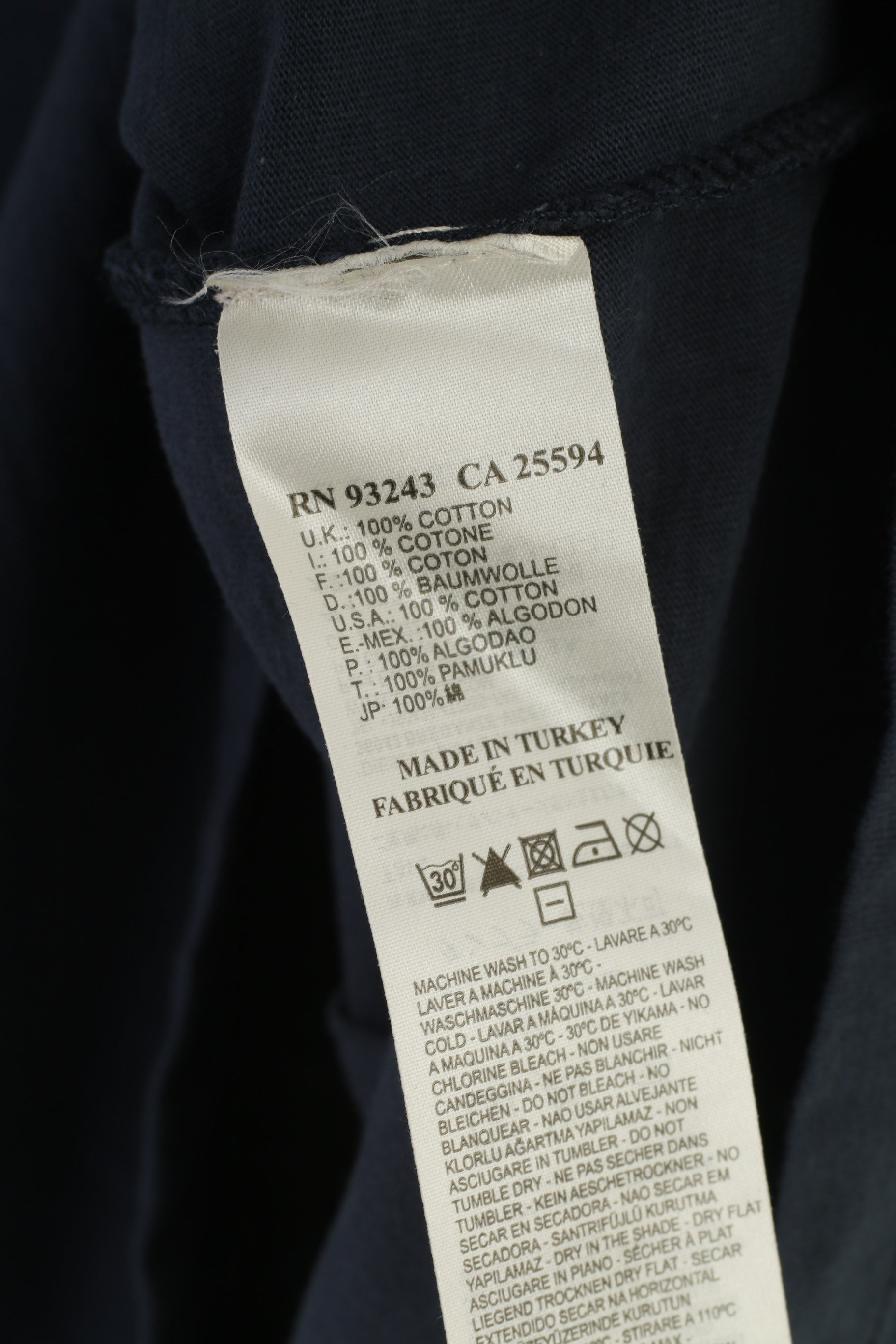 Diesel M T-shirt da uomo in cotone blu scuro girocollo elasticizzato con logo vintage a maniche corte