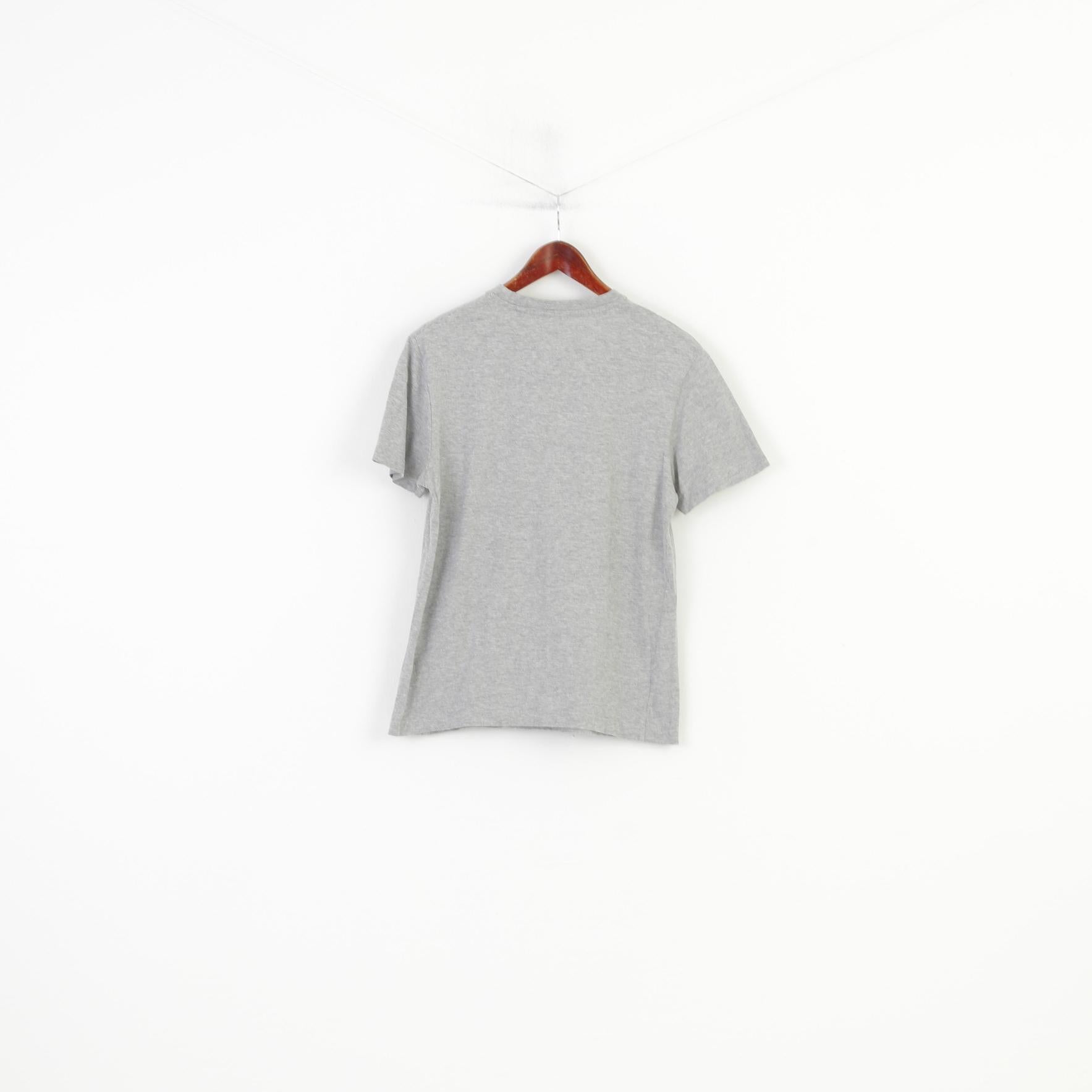 Penguin Men M S T- Shirt Grey Cotton Graphic Penguin Island Crew Neck Top