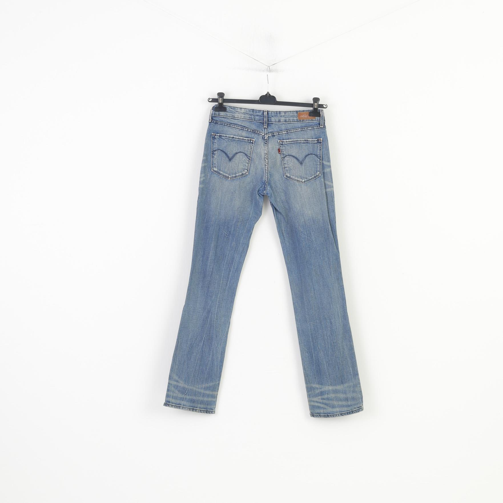 Levis Women 27 Trousers  Blue Cotton Denim Jeans Straight Leg Pants