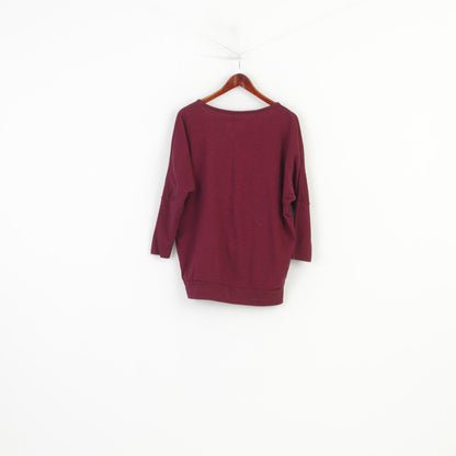 Multiblu Women M Jumper Purple Sweatshirt  Crew Neck Cotton Graphic Vintage Long Sleeve Top
