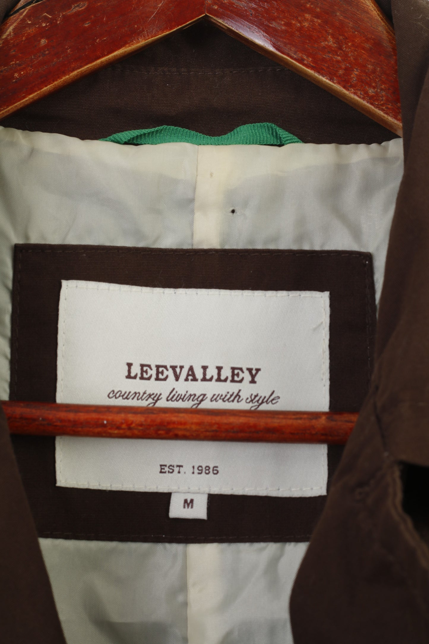Leevalley Femmes M Manteau Marron Trench Coton Simple Boutonnage Bas Col Country Ceinture Veste