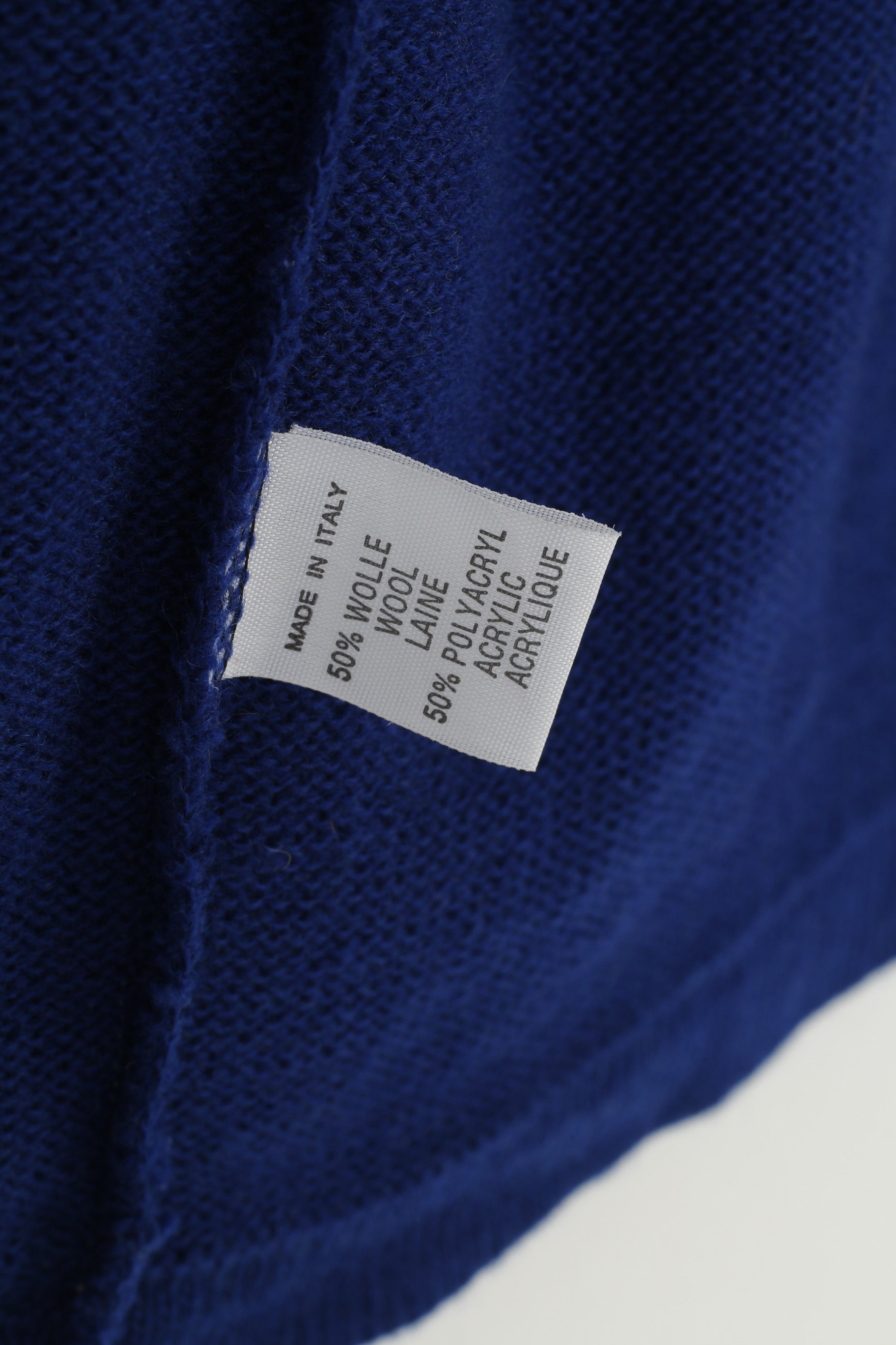 La Belle Femme 12 L Jumper Cardigan Bleu Or Boutons Laine Italie Vintage Création Top