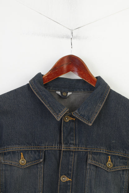 TCM Boys 158 164 Jacket Cotton Blue Denim Jeans Vintage Bottoms Collar Top