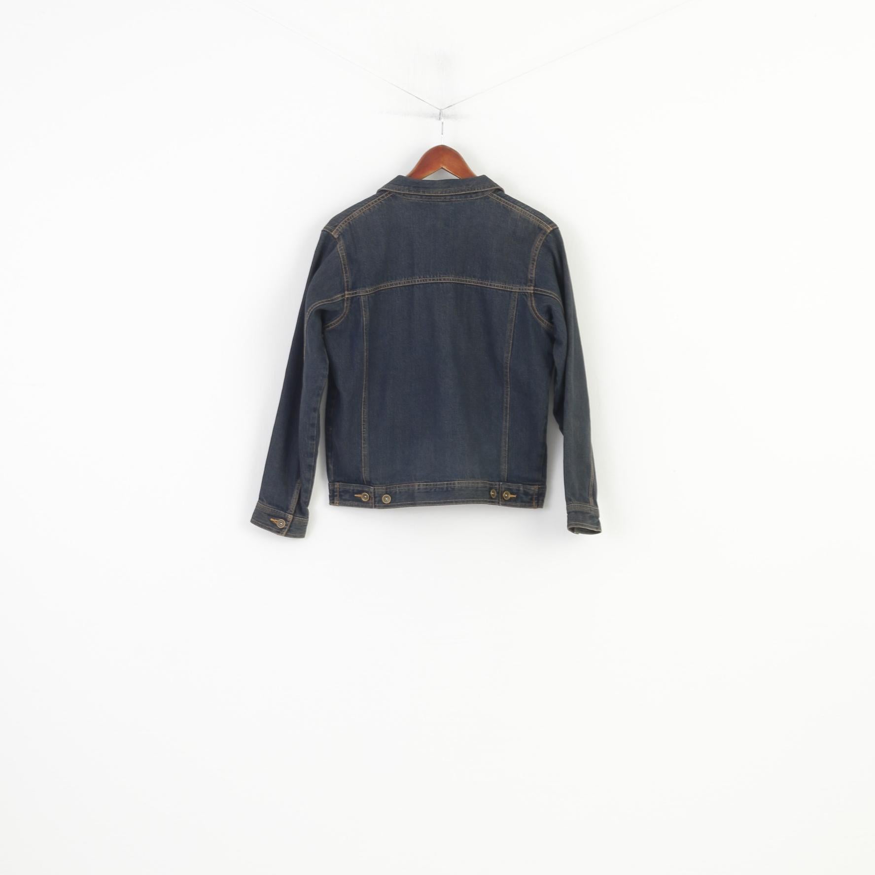 TCM garçons 158 164 veste coton bleu Denim jean Vintage bas col haut