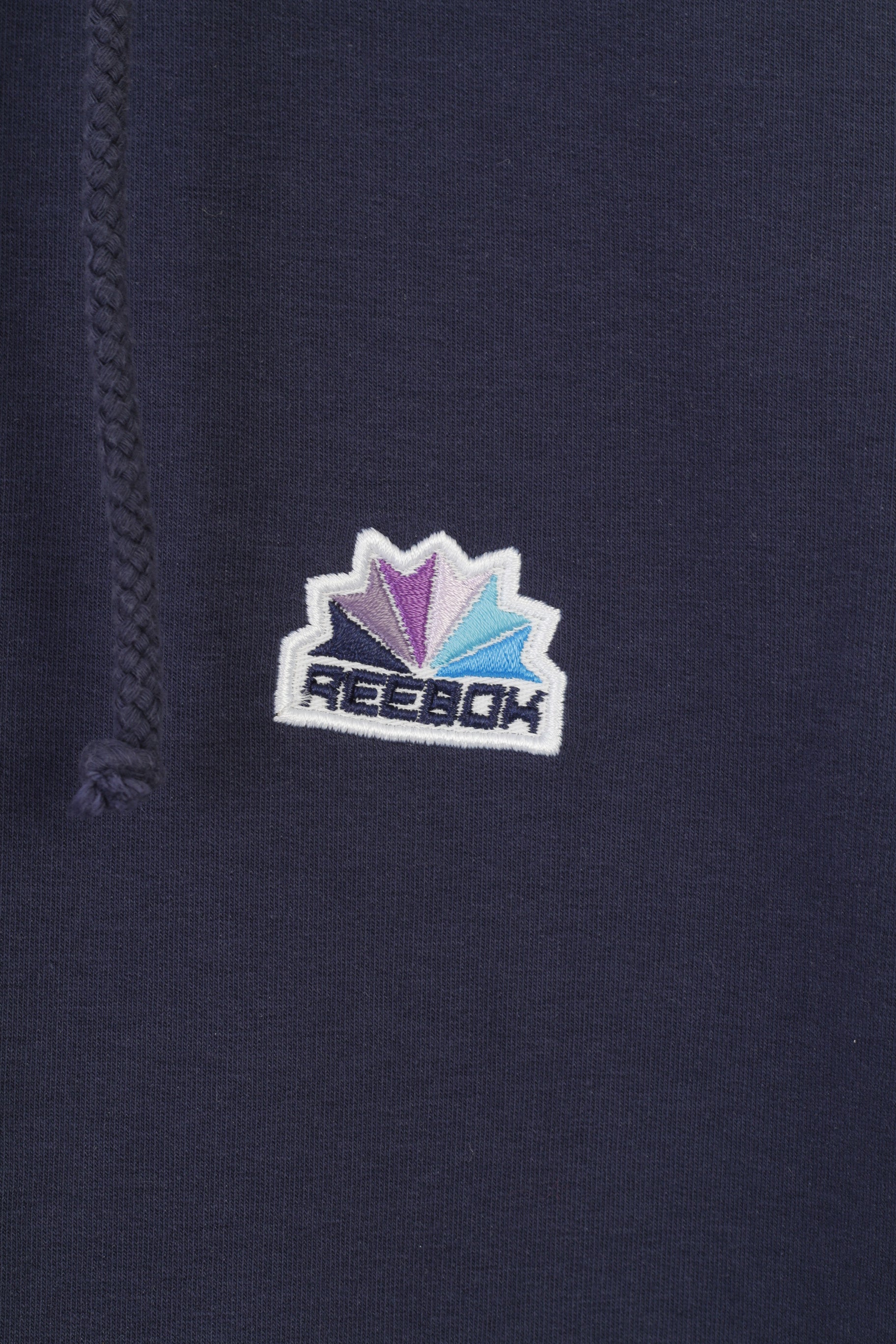 Reebok Women 12 M Sweatshirt Hooded  Navy Cotton Sportswear Vintage Hood Kangaroo Top