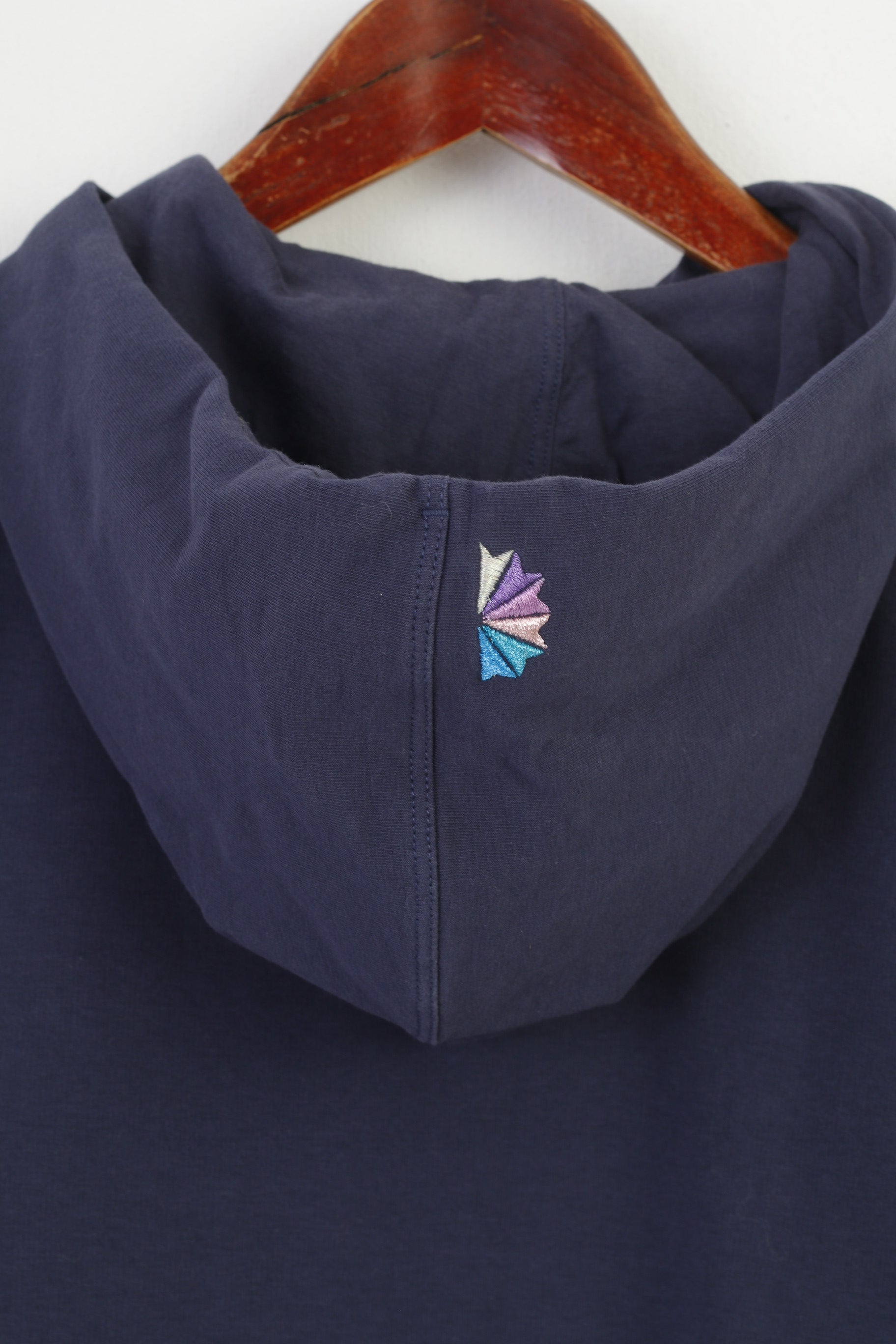 Reebok Women 12 M Sweatshirt Hooded  Navy Cotton Sportswear Vintage Hood Kangaroo Top