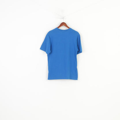 Nike Men  M T- Shirt Blue Cotton Crew Neck Sport Jersey Vintage Short Sleeve Top