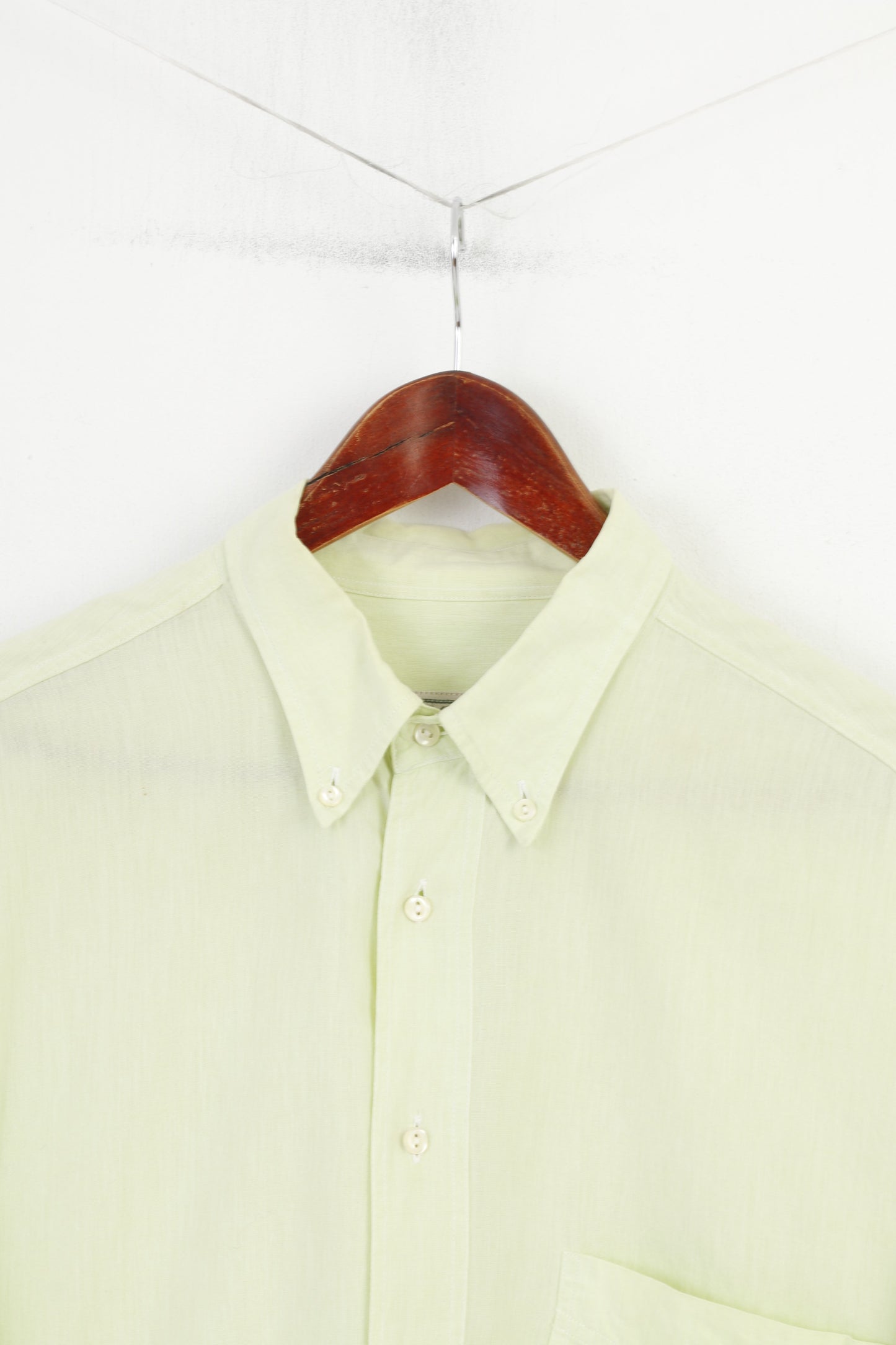 Pine Cone Men XL Casual Shirt Mint Cotton  Long Sleeve Classic Collar Top