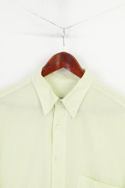 Camicia casual da uomo Pine Cone XL in cotone menta a maniche lunghe con colletto classico