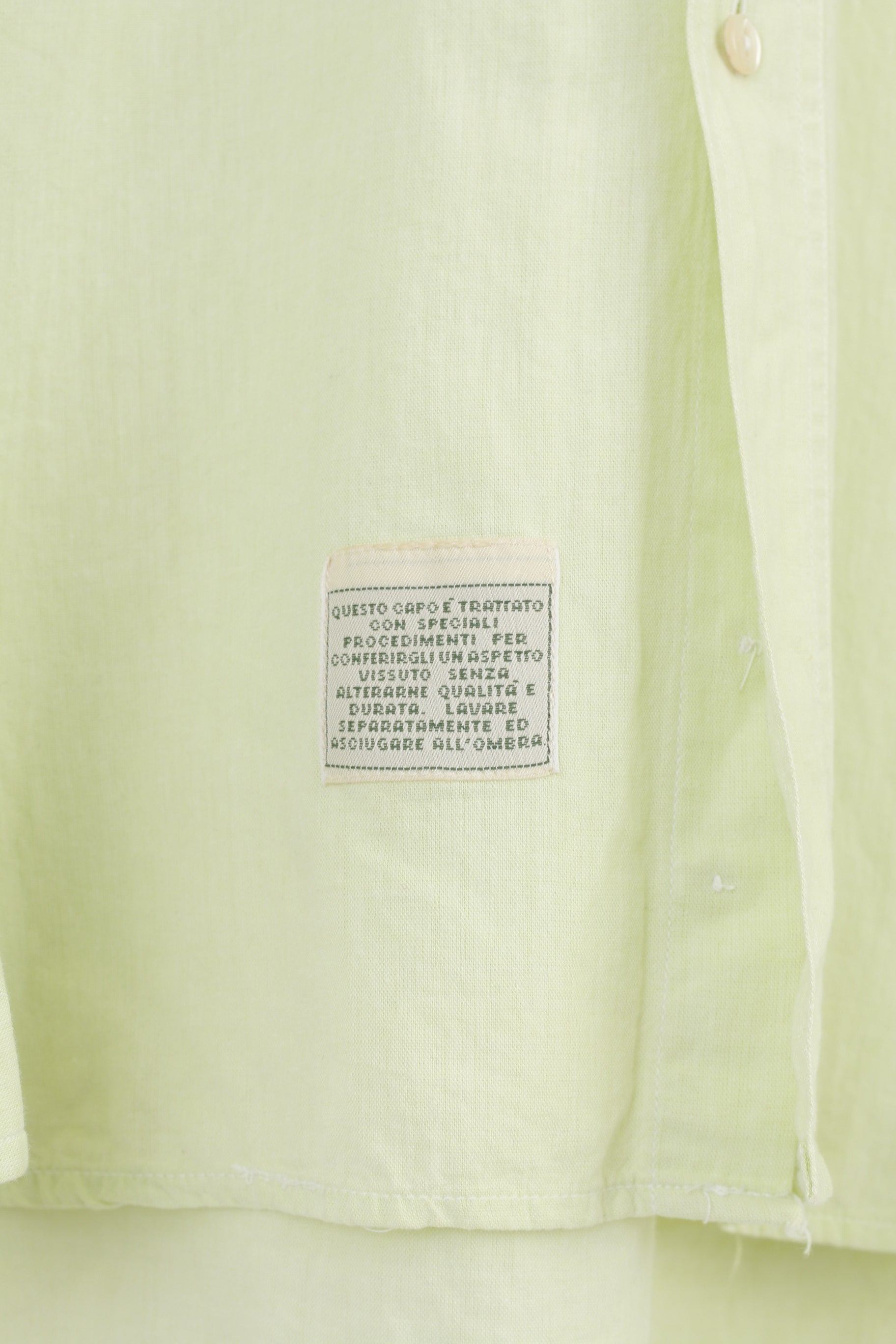 Pine Cone Hommes XL Chemise décontractée Menthe Coton Manches Longues Col Classique Haut