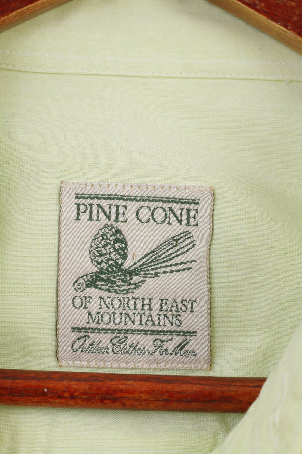 Camicia casual da uomo Pine Cone XL in cotone menta a maniche lunghe con colletto classico