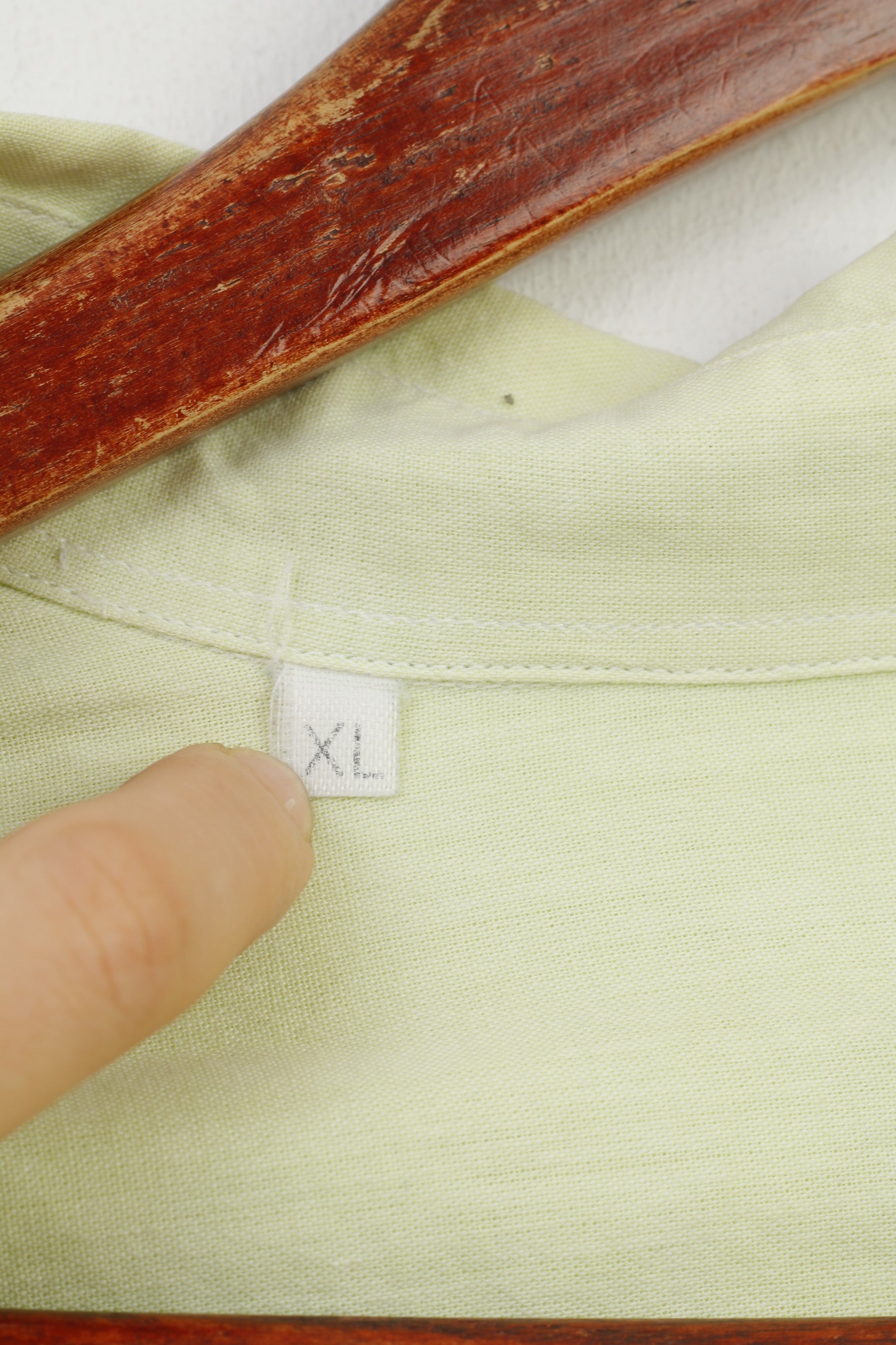 Camicia casual da uomo Pine Cone XL in cotone menta a maniche lunghe con colletto classico