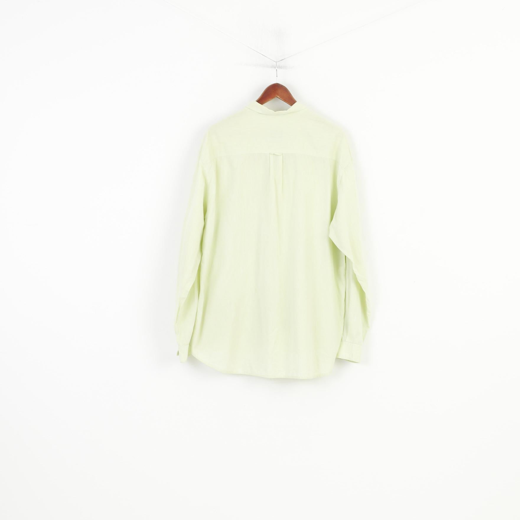 Camicia casual da uomo Pine Cone XL in cotone menta a maniche lunghe con colletto classico