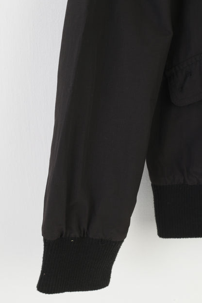 Mckenzie Giacca da donna XS Cappuccio impermeabile in nylon Nero Cerniera completa Tasche sportive vintage Top